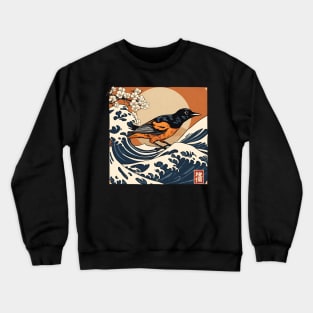 Vintage Baltimore Orioles - Oriole Bird in Great Wave Orchard Oriole Bird Crewneck Sweatshirt